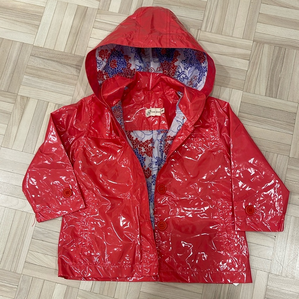 LOSAN salmon pink raincoat with floral lining